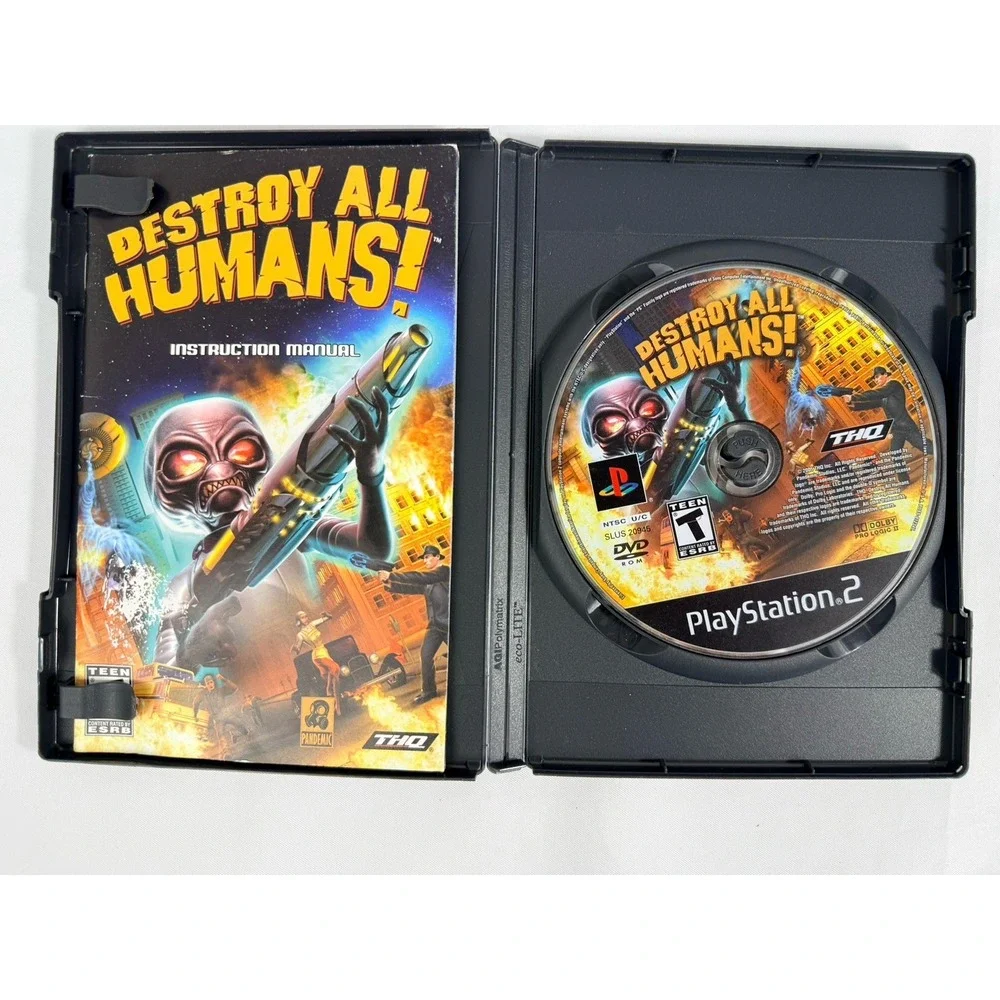 Destroy All Humans! Sony PlayStation 2 PS2 Game Disc And Manual Only Tested